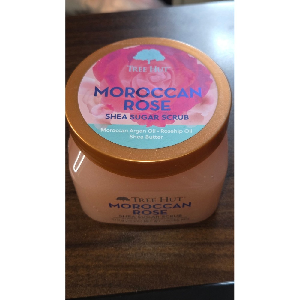 Tree Hut Moroccan Rose Shea Sugar Scrub 18oz Moisturizing Body Exfoliator